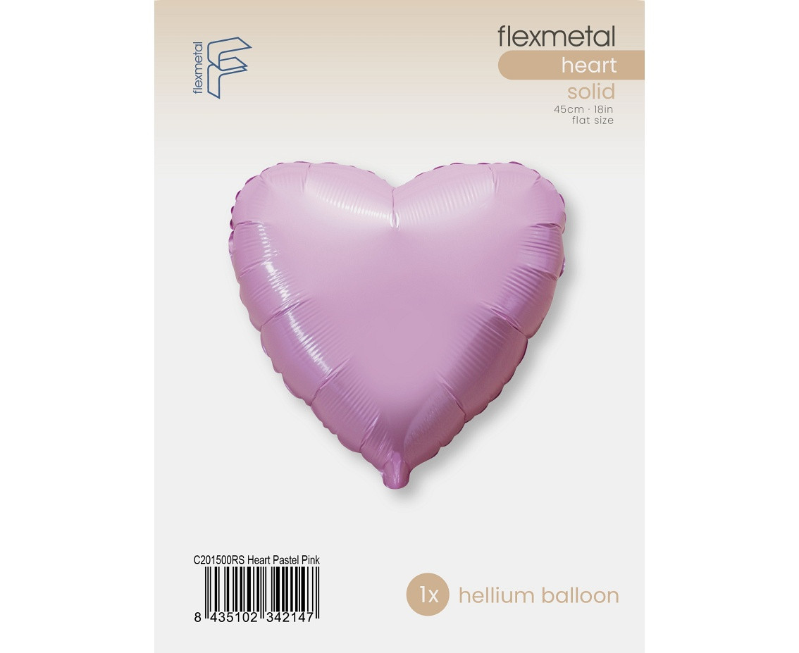 18" FX Foil Balloon - Heart (Soft Pink), packed