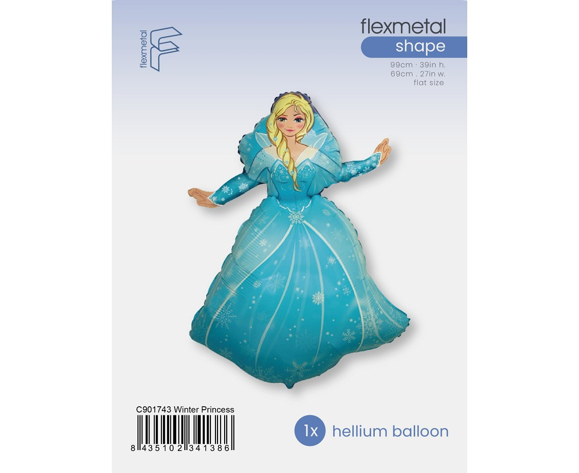24" FX Foil Balloon - Snow Land - Princess (Blonde), packed