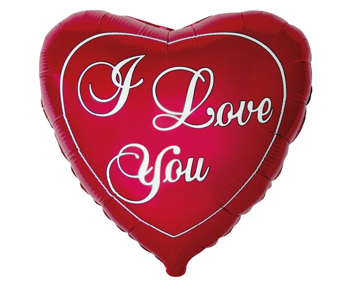 Foil Balloon 18" FX - I Love You - red, packed