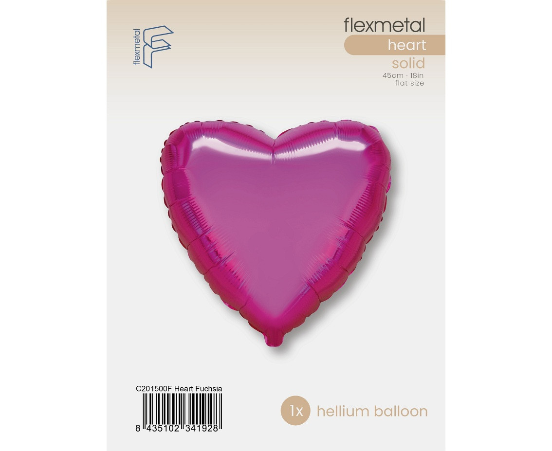 Foil Balloon 18" FX- Heart (dark pink), packed