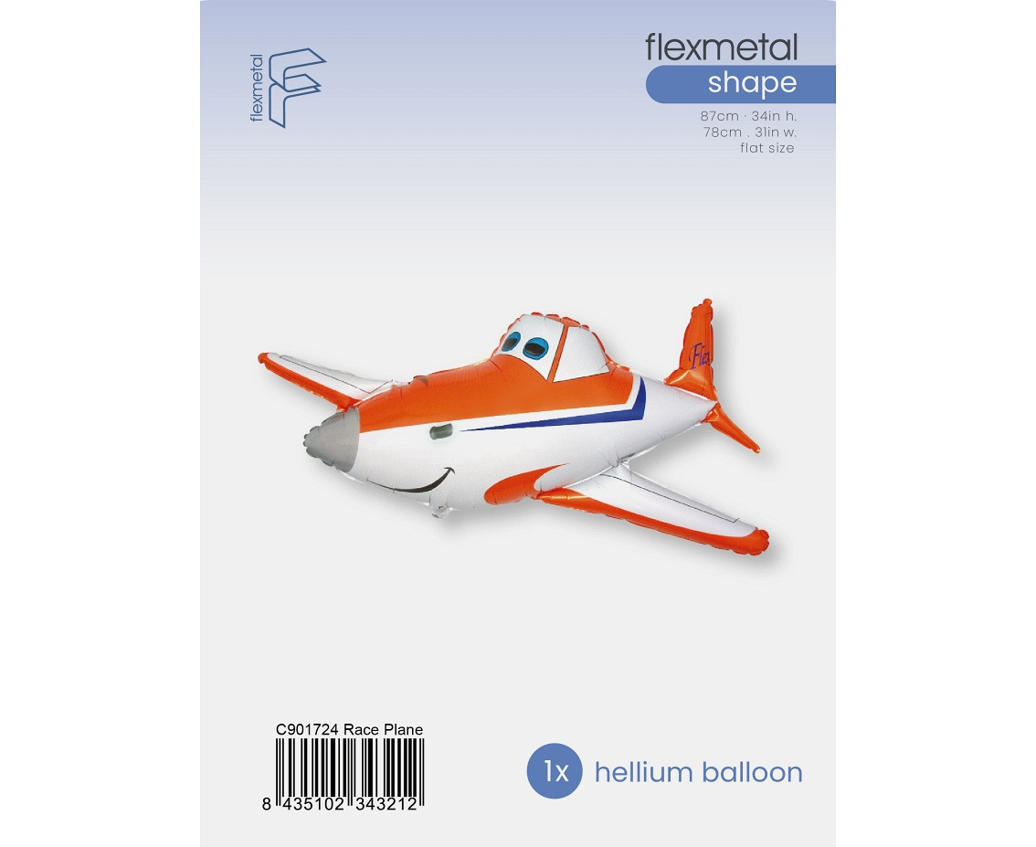 Foil Balloon 24" FX - Smiling Airplane, packed