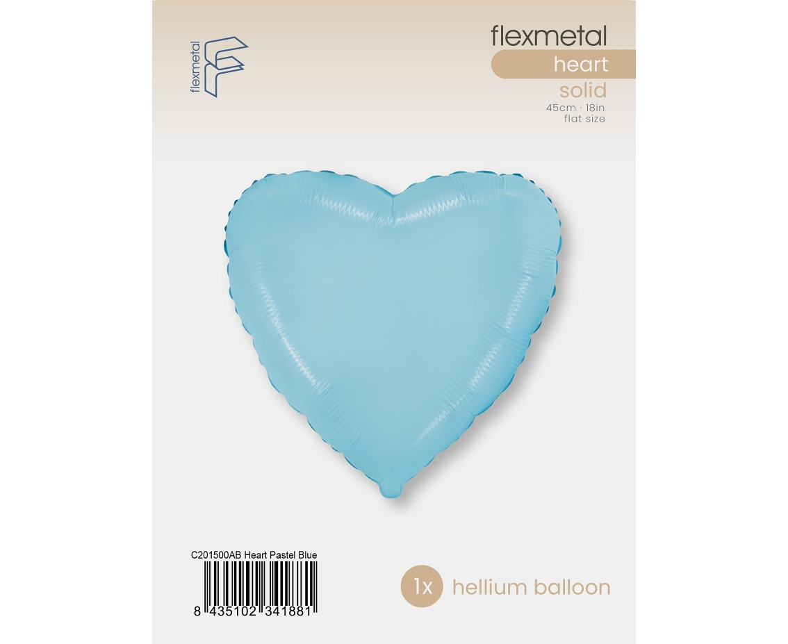 Foil Balloon 18" FX - Heart (delicate blue), packed