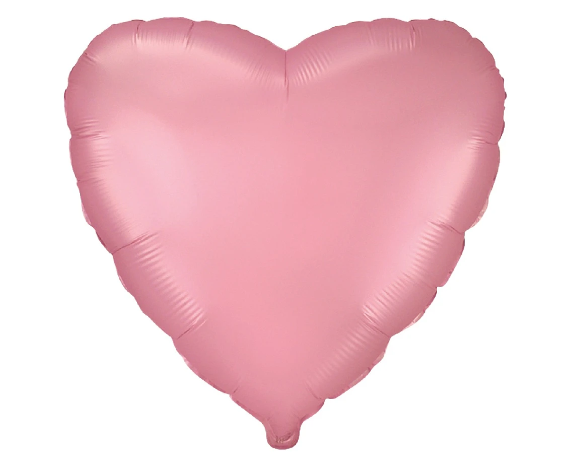 Foil Balloon 18" FX - Heart (satin pastel light pink), packed