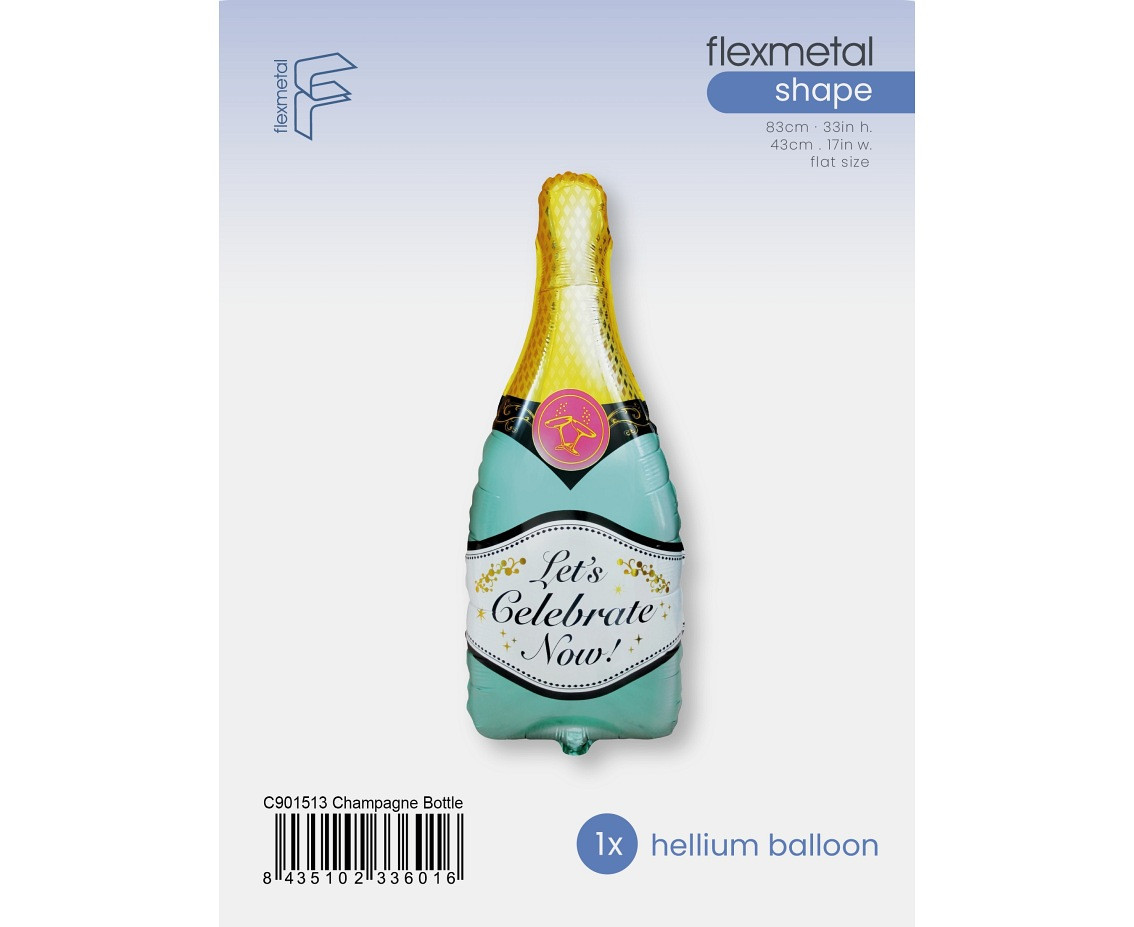 Foil Balloon 24" FX - Champagne Bottle, packed EOL