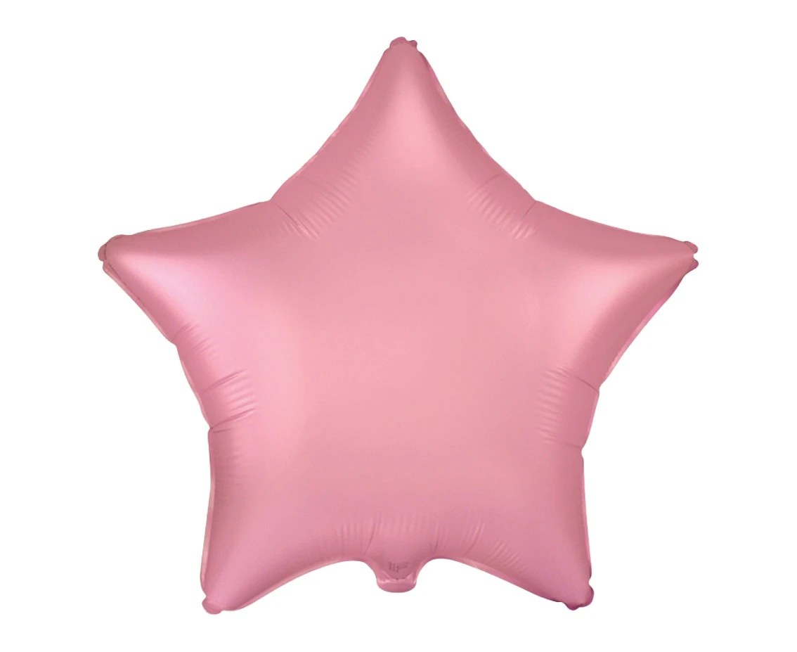 18" FX Foil Balloon - Star (Satin Light Pink Pastel), packed