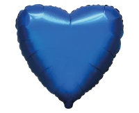 18" FX Foil Balloon - Heart (Satin Navy Blue), packed
