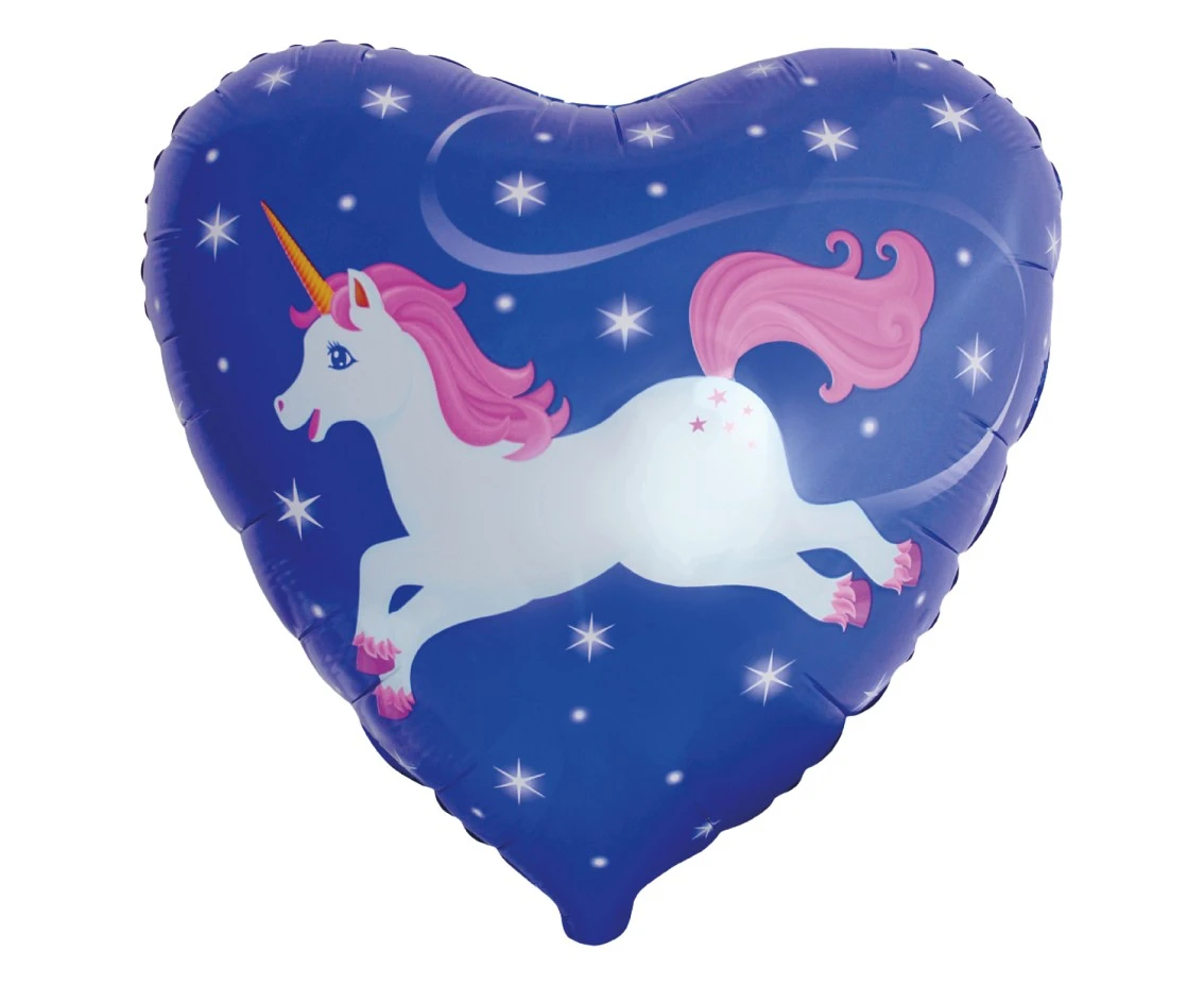 18" FX Foil Balloon - Flying Unicorn, packed EOL