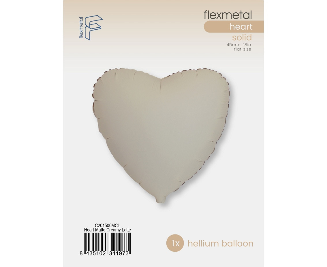 18" FX Foil Balloon - Heart (matte Creamy Late)