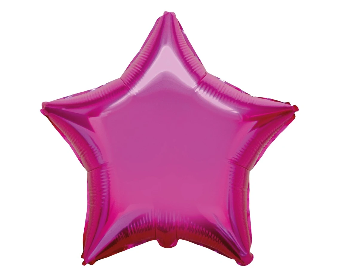 18" FX Foil Balloon - Star (dark pink), packed