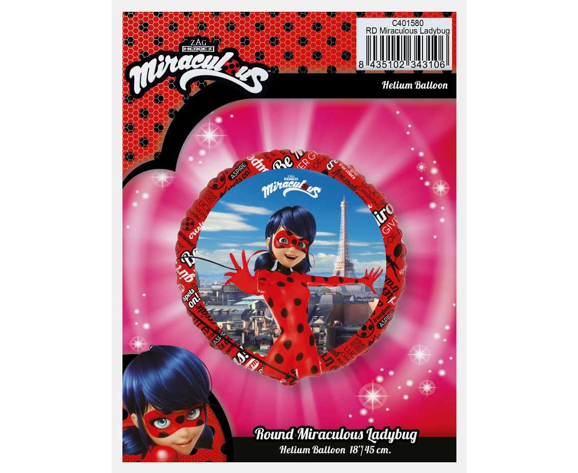 18" FX Foil Balloon - Miraculous (round), packed