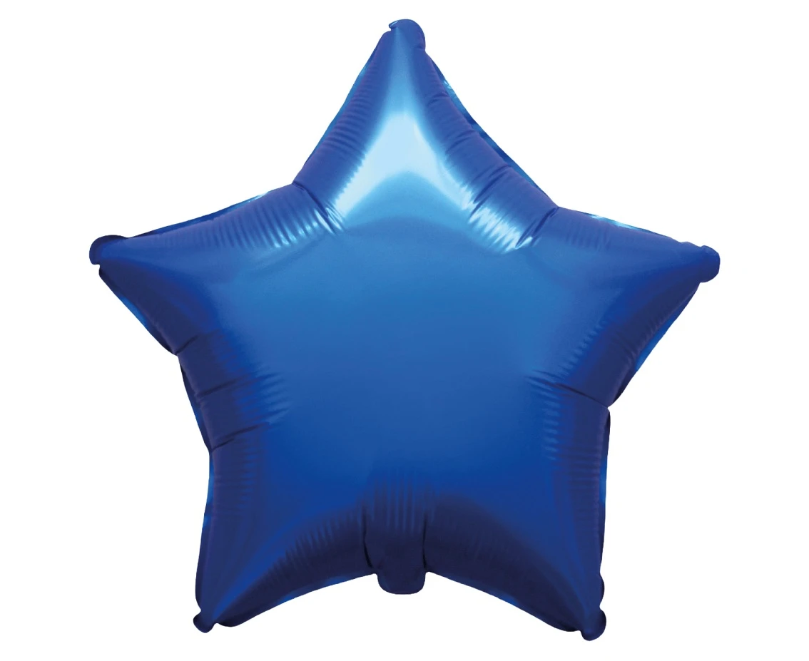 18" FX Foil Balloon - Star (Satin Navy Blue), packed