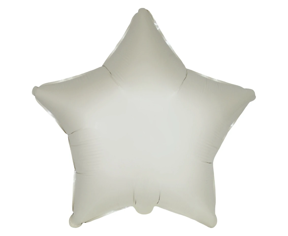 18" FX Foil Balloon - Star (Satin Cream Pastel), packed