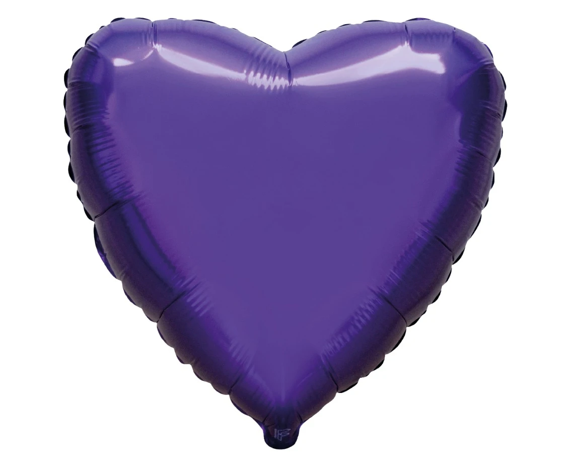 18" FX Foil Balloon - Heart (Purple), packed