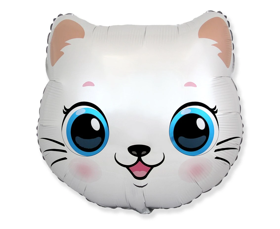 24" FX Foil Balloon - Kitten (Head), packed