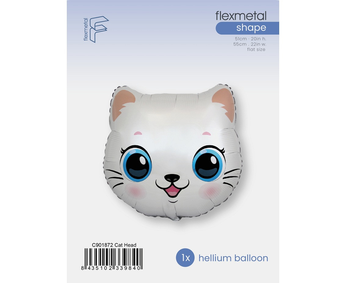 24" FX Foil Balloon - Kitten (Head), packed