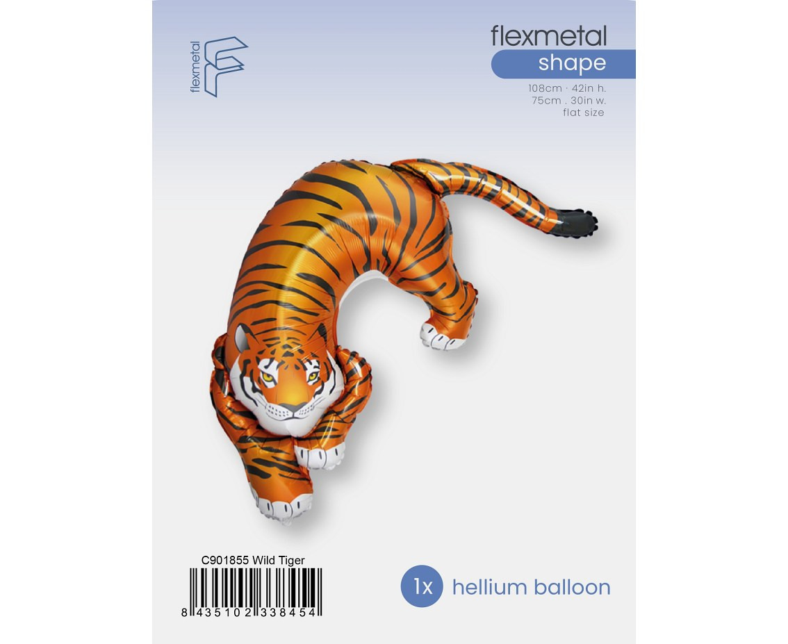 24" FX Foil Balloon - Wild Tiger packed