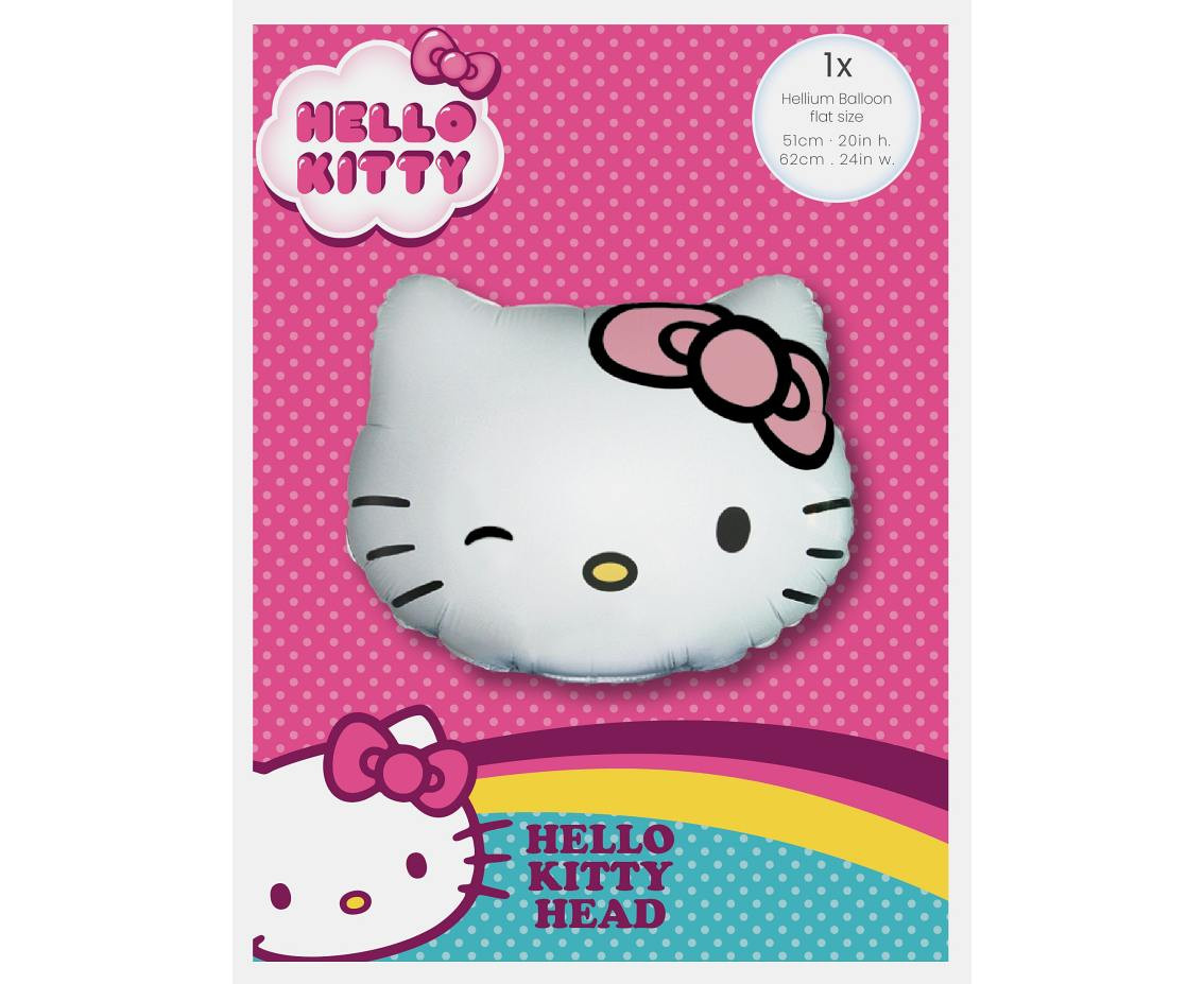 24" FX Foil Balloon - Hello Kitty Head (paper packaging), packed