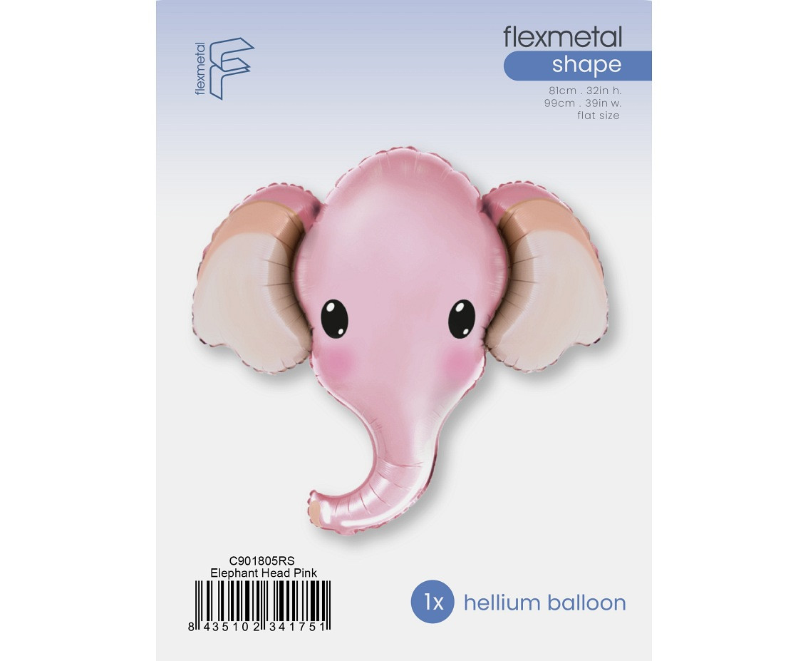 24" FX Foil Balloon - Elephant (pink), packed
