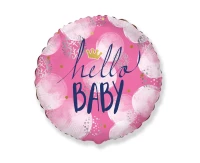18" FX Foil Balloon - Hello Baby Girl, packed