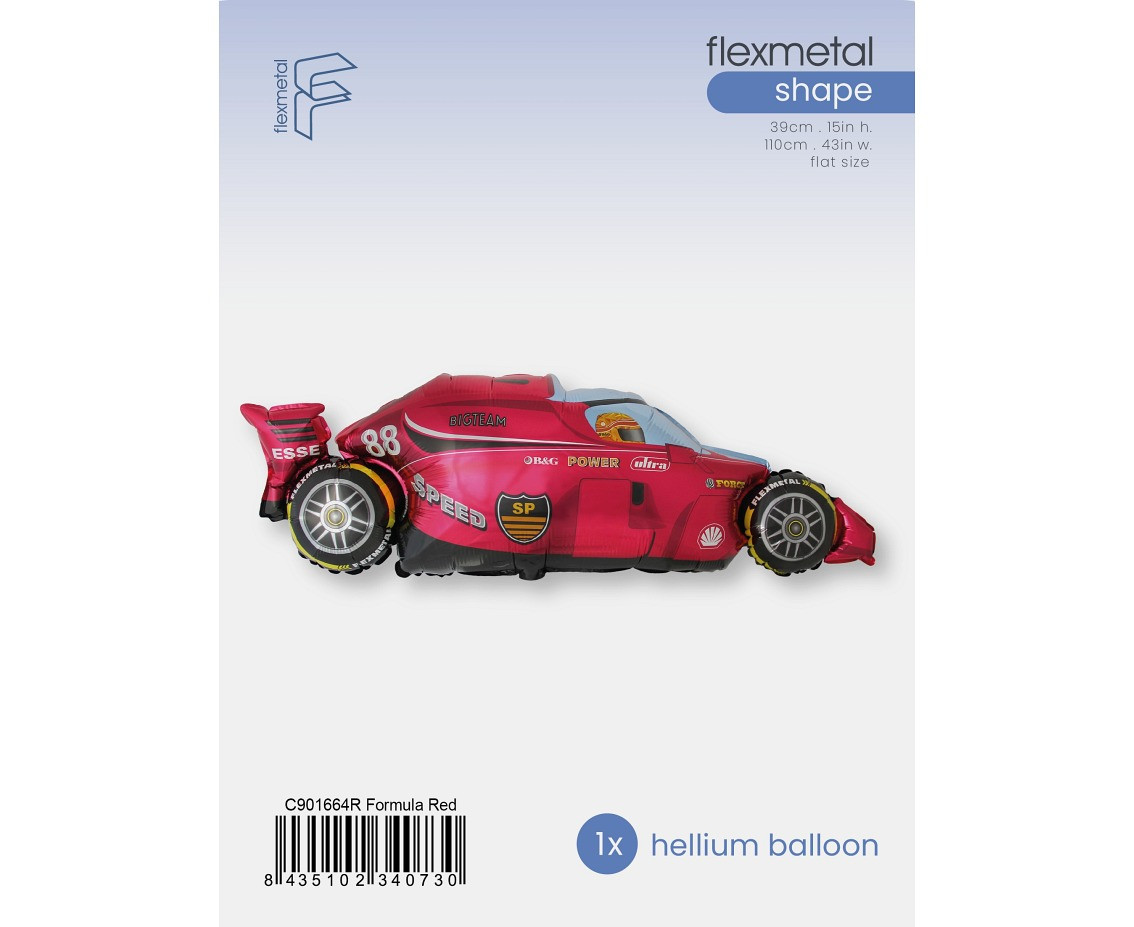 24" FX Foil Balloon - Formula 1 (red), packed