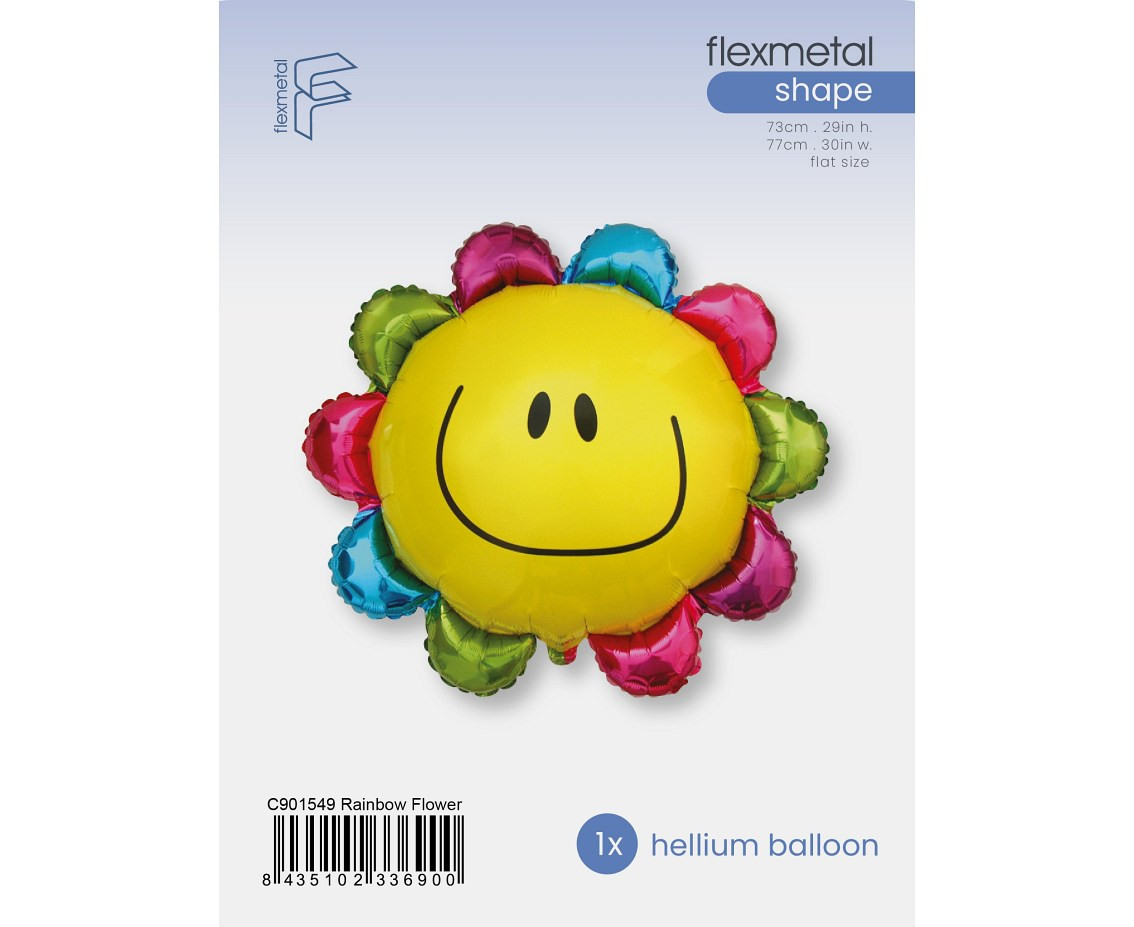 24" FX Foil Balloon - Flower (Rainbow), packed