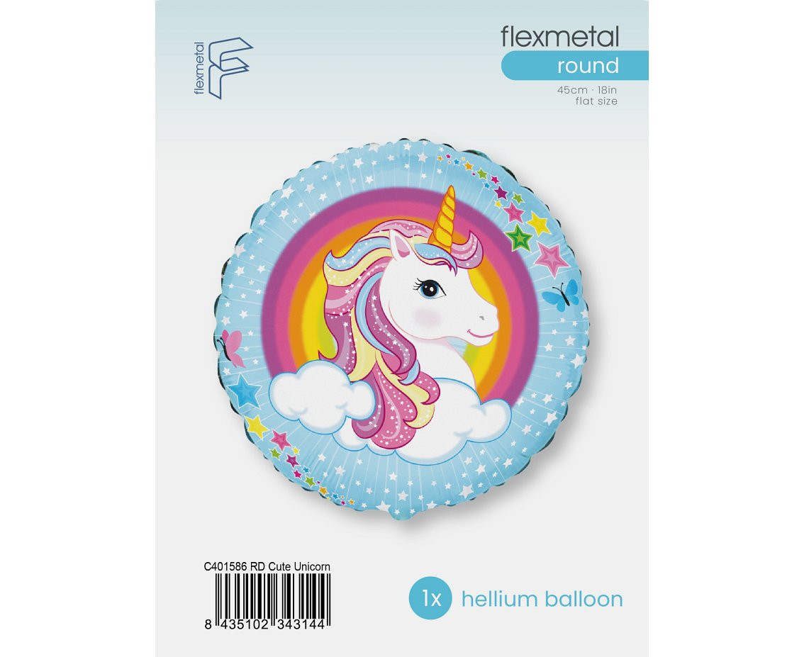 18" FX Foil Balloon - "Unicorn", packed