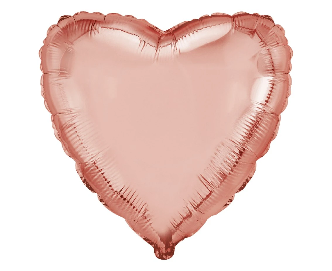 18" FX Foil Balloon - Heart (Rose Gold), packed