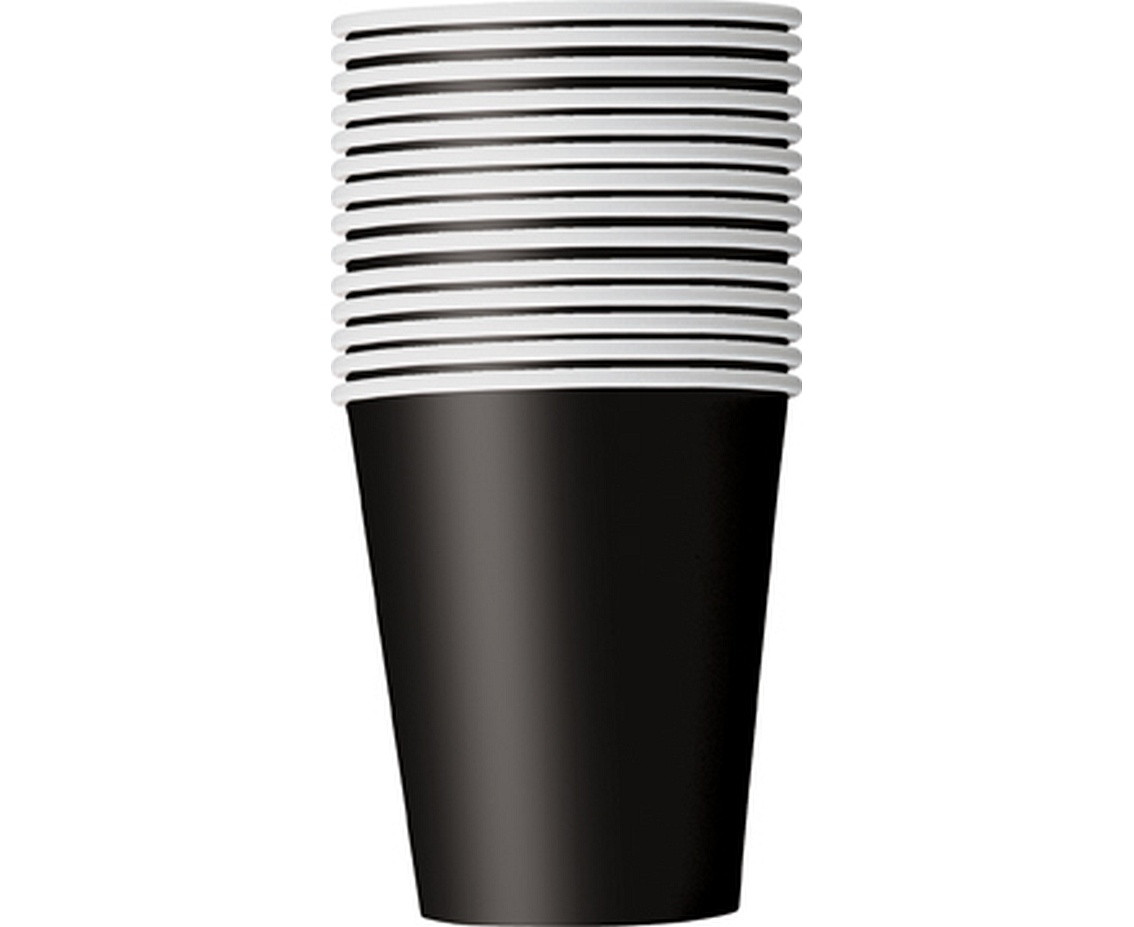 Paper cups black, 250 ml., 14 pcs