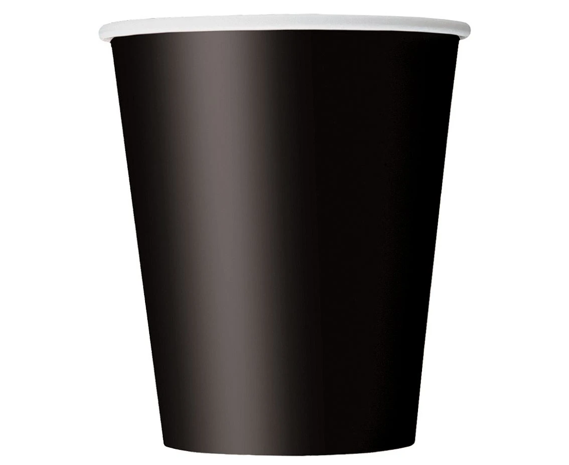Paper cups black, 250 ml., 14 pcs