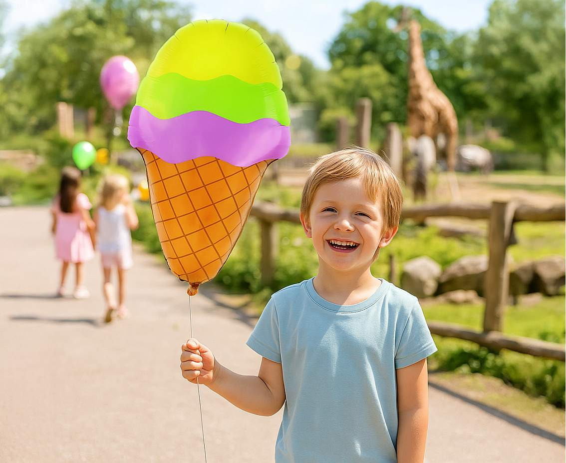 Foil balloon Colorful Ice cream, 34x59 cm