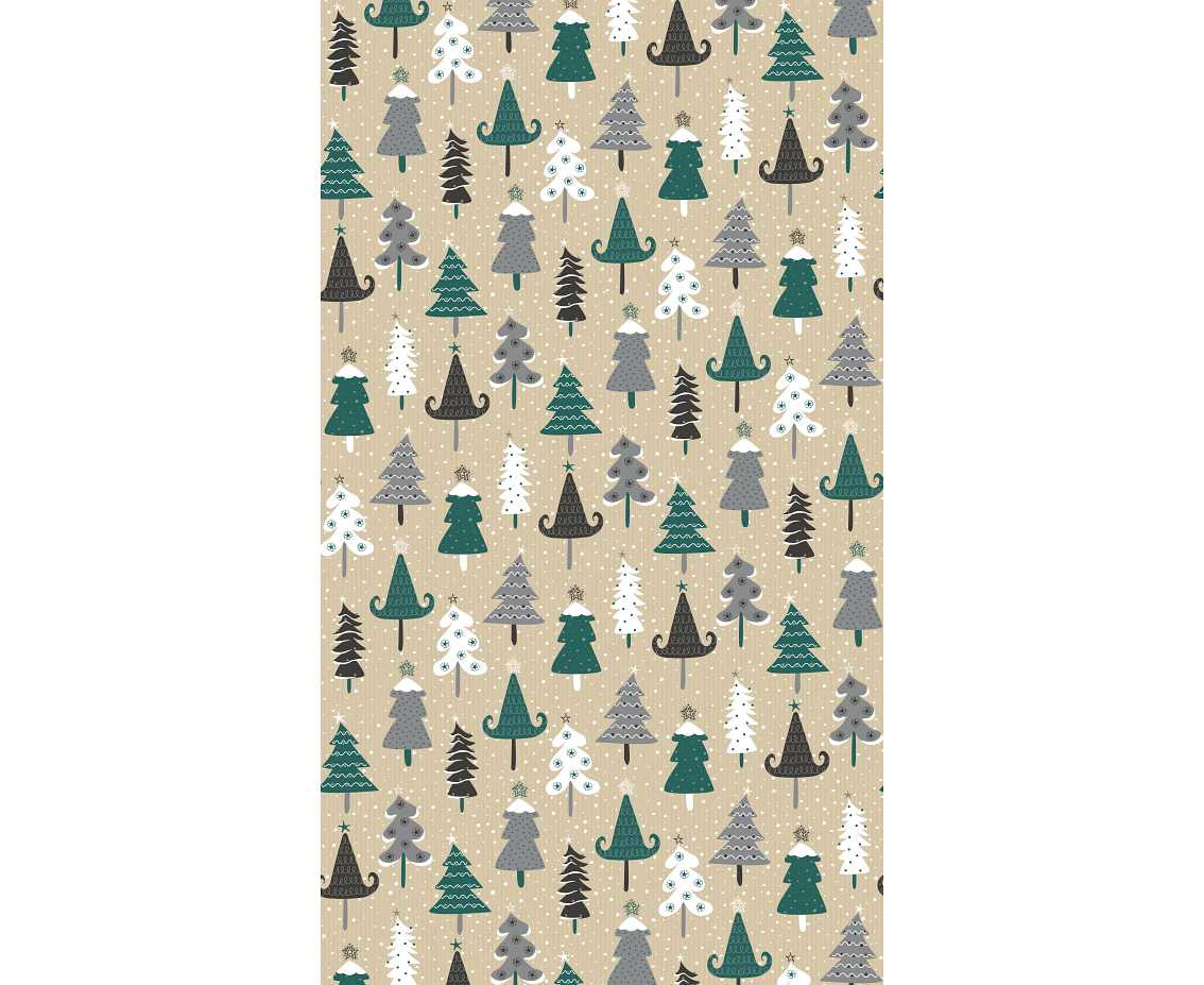 POLMAK Christmas decorative kraft paper P2 200x70cm roll 1 sheet Star set 4 Graphics