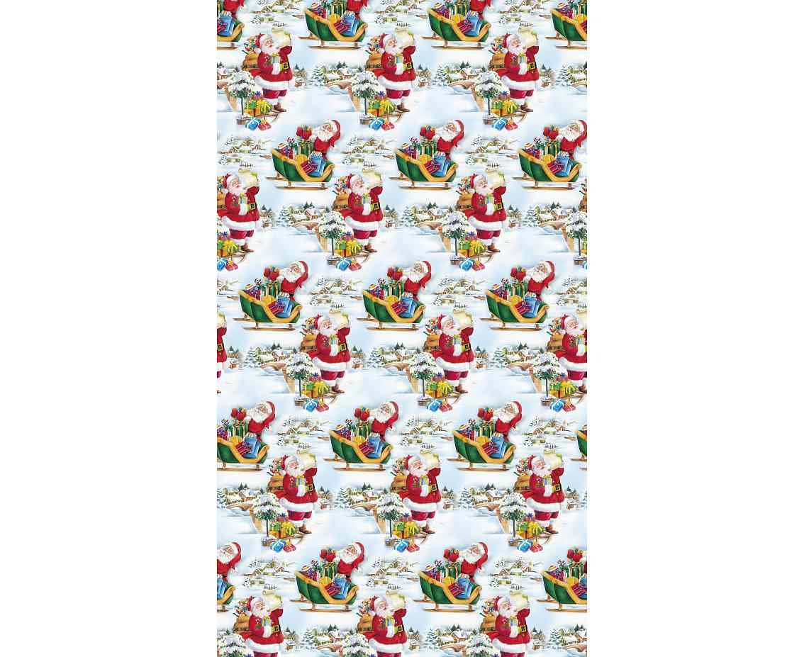 POLMAK Christmas decorative paper P2 200x70cm roll 1 sheet Star set of 9 Santa Clauses - Children''''s, Graphics