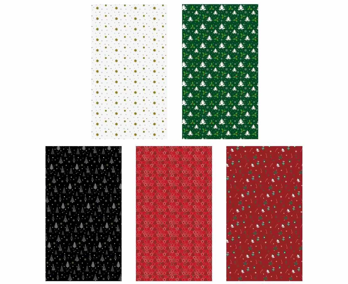 POLMAK Christmas decorative paper P2 200x70cm roll 1 sheet Star set of 13 Graphics - Christmas Trees, Stars, Gifts, Snowflakes
