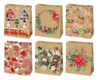 POLMAK Christmas Kraft Decorative Bag T4EK 190x230x105 Star Set 71 Graphics - Children''''s, Santa Clauses, Kraft Paper, Tradition 1pc.