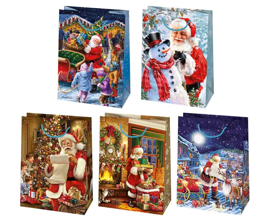POLMAK Christmas decorative bag T10 345x480x130 Star set of 18 Santa Clauses - Children''''s 1pc.