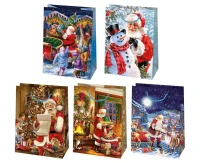 POLMAK Christmas decorative bag T10 345x480x130 Star set of 18 Santa Clauses - Children''''s 1pc.
