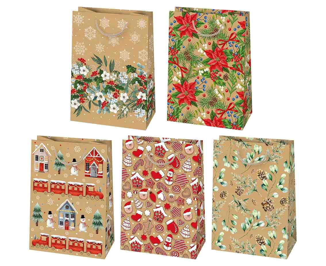 POLMAK Christmas Kraft Bag T9EK 290x400x120 - Children''''s, Santa Clauses, Kraft Paper 1 pc.