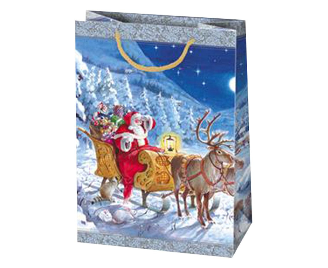 POLMAK Christmas decorative bag T9 290x400x120 Santa Clauses - Children''''s 1pc.