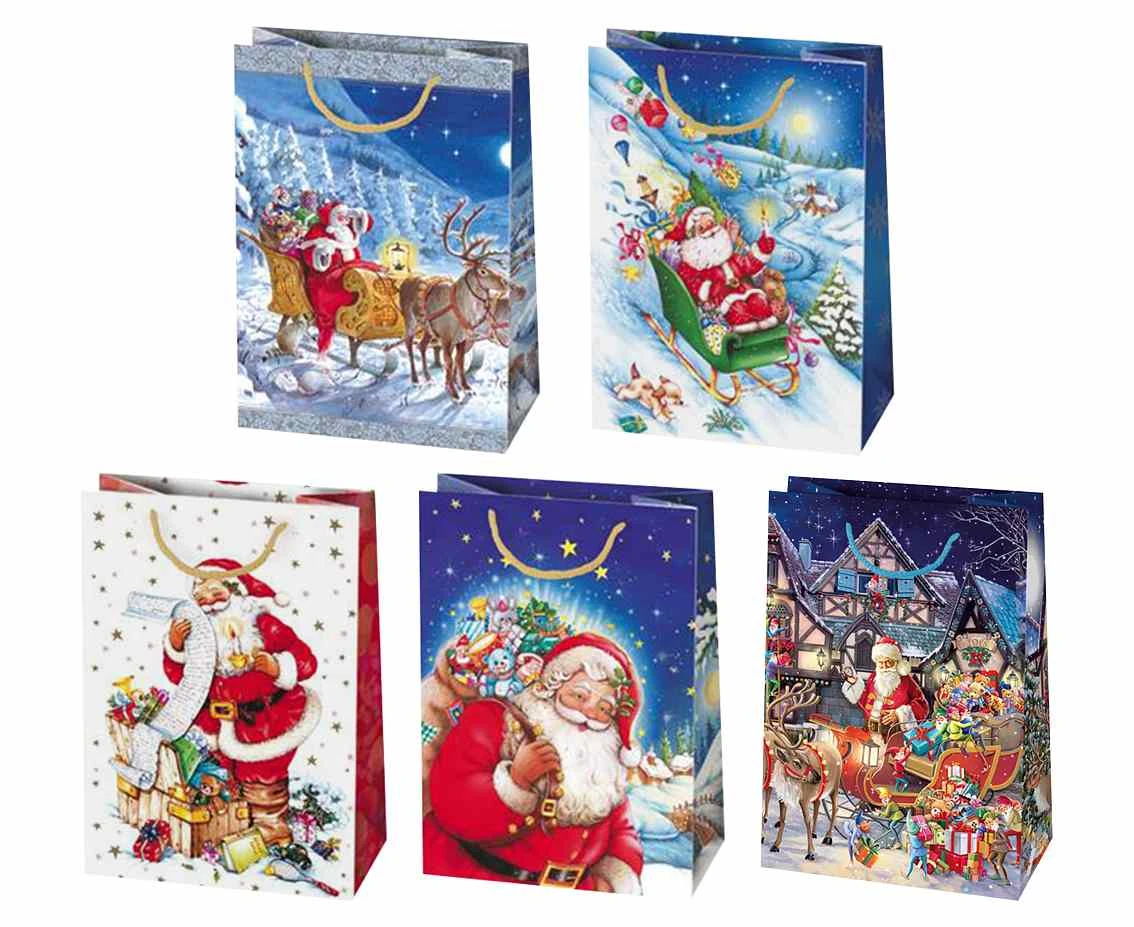 POLMAK Christmas decorative bag T9 290x400x120 Santa Clauses - Children''''s 1pc.