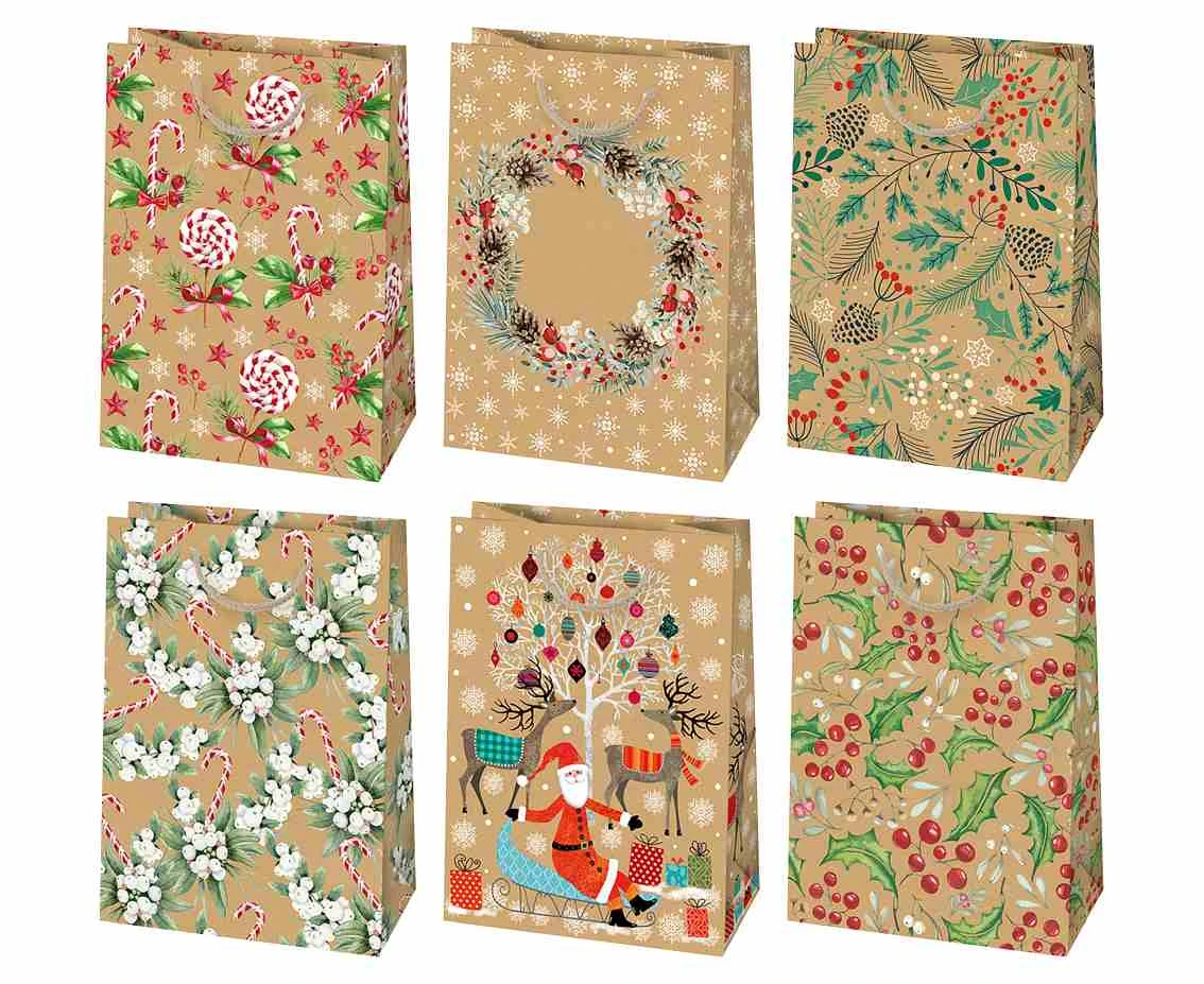 POLMAK Christmas Kraft Bag T5EK 230x320x110 Star Set of 85 Decorations - Children''''s, Santa Clauses, Kraft Paper 1pc.