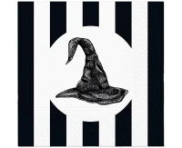 PAW Paper napkins Halloween, black-white, hat 33x33 cm, 20 pcs