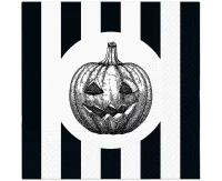 PAW Paper napkins Halloween, black-white, pumpkin 33x33 cm, 20 pcs