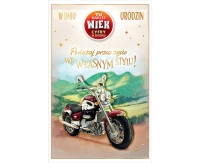 Birthday card with a pasted number, motorcycle