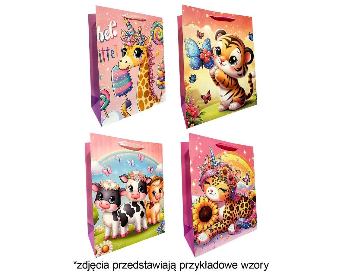 Gift bag A4 Girls mix 26x32x10cm, mix 1 pc