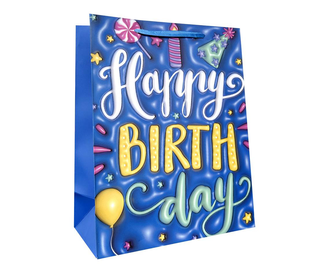 Gift bag A5  A5 Happy Birthday 18x23x10 cm. mix, 1 pc