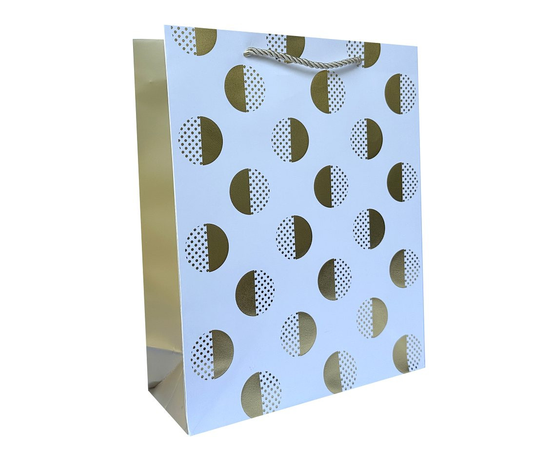 Gift bag A5  Gold Dots 18x23x10 cm. mix, 1 pc EOL