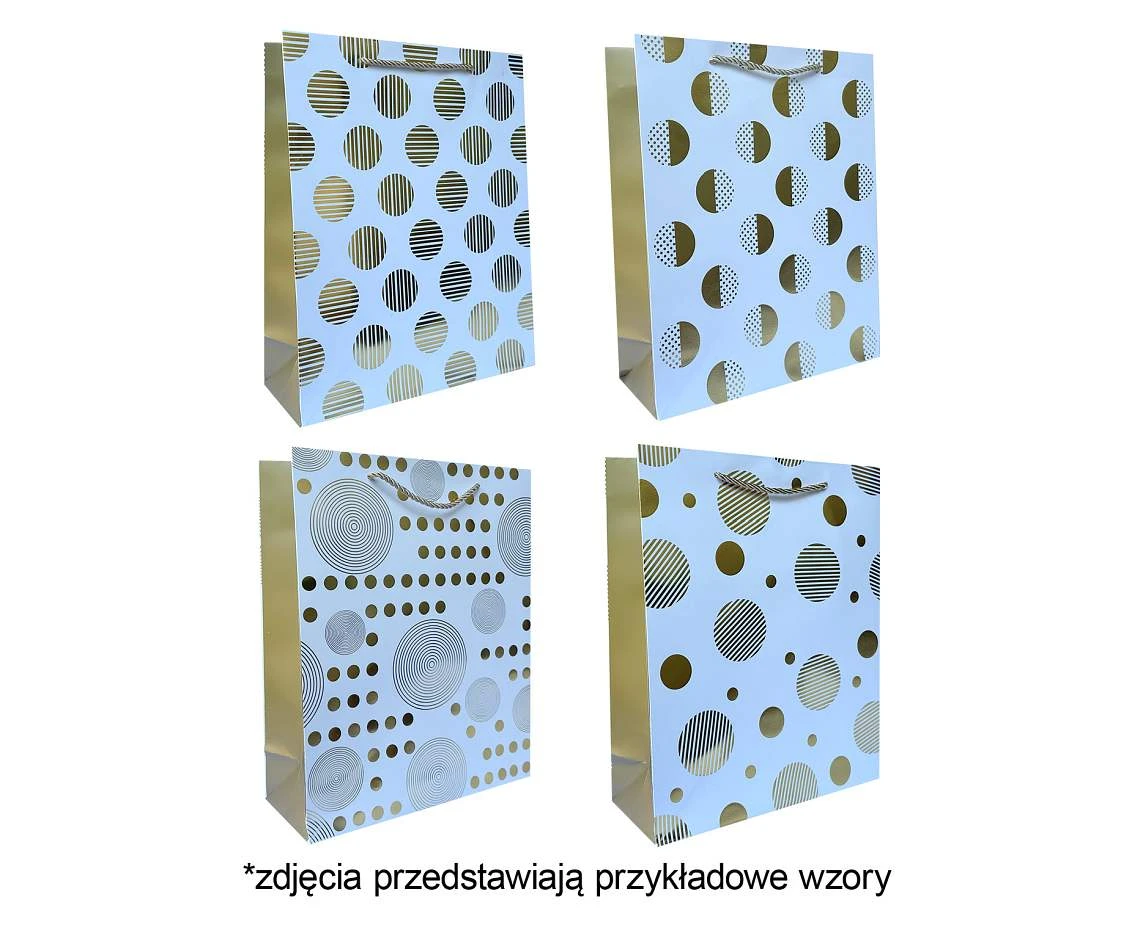 Gift bag A5  Gold Dots 18x23x10 cm. mix, 1 pc EOL