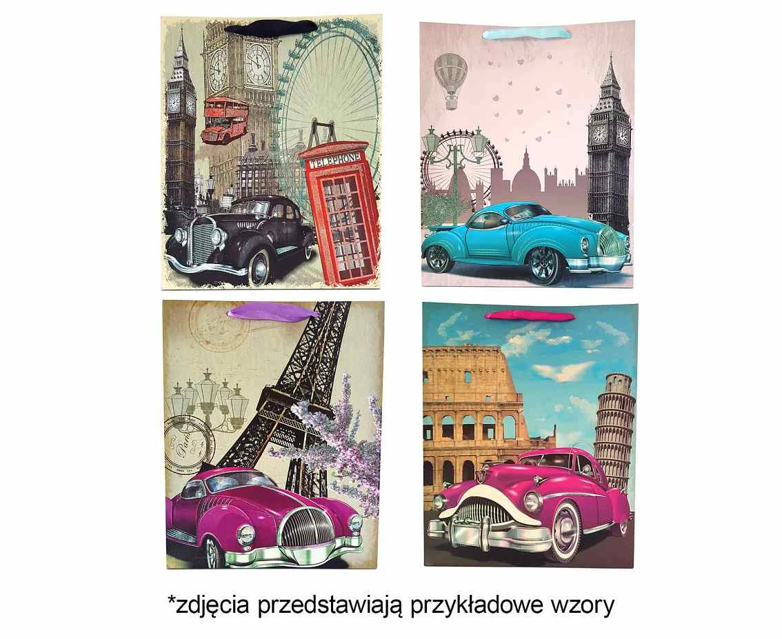 Gift bag A3 Retro cars 31 x42x12 cm. mix, 1 pc