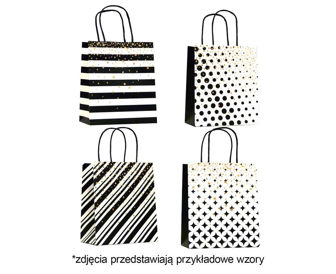 Gift bag A5  Patterns black-white 15x17x8 cm. mix, 1 pc EOL