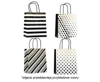 Gift bag A5  Patterns black-white 15x17x8 cm. mix, 1 pc EOL